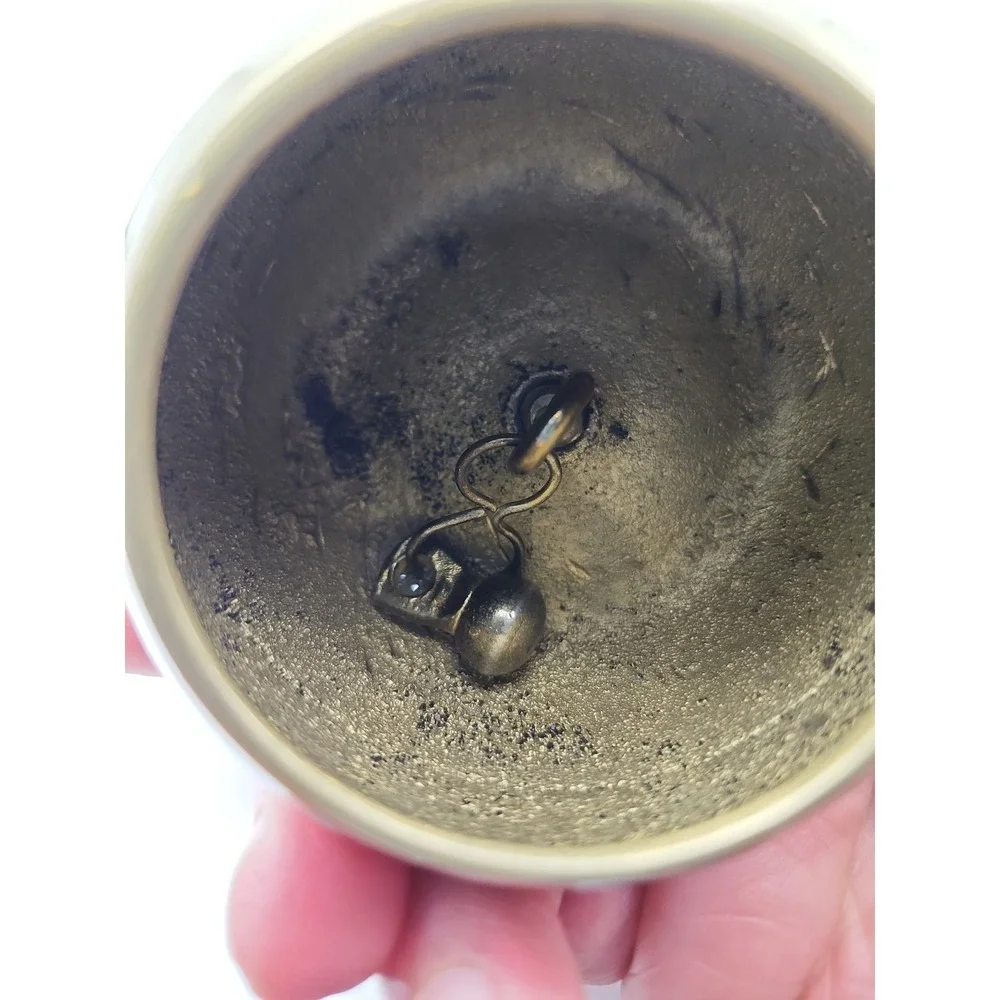 Vintage Brass Apple Bell. With Clapper Intact. Natural Patina.
